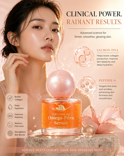 Sophael Omega-PDRN Korean Salmon Serum | 20,000 ppm PDRN + Peptide-8 | Glass Skin Anti-Aging Serum